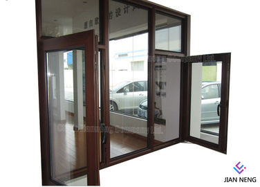 Tempered Safety Glass Aluminum Casement Windows , Powder Coating Finished